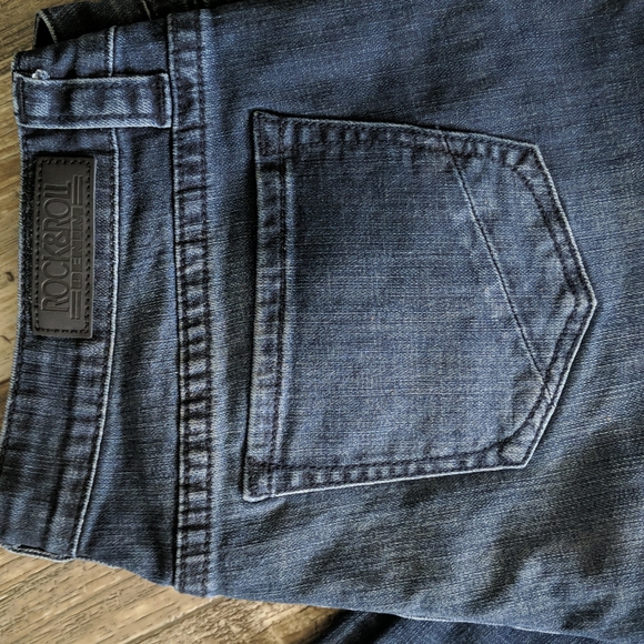 ROCK & ROLL COWGIRL low-rise trouser jeans flares wide leg 34x36L like new TALL - Picture 12 of 16